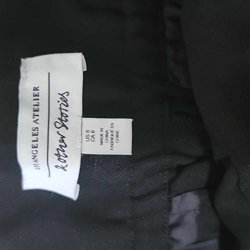 & Other Stories belted high rise tie bottom wool blend pants Sz 8 - Picture 6 of 10